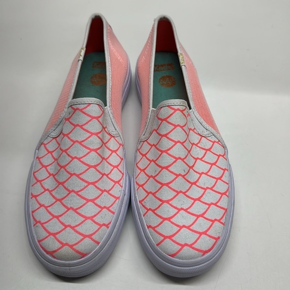 Keds x Alaina Marie Sneakers Slip On Canvas Laceless Shoes Mermaid Pink White 7 - Picture 7 of 9